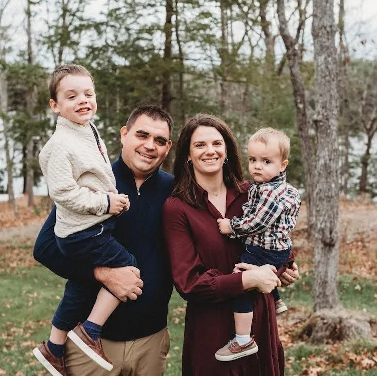 Owen McCarthy with his family outdoors